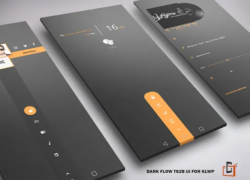 Dark Flow TS2B UI for Klwp Ekran Görüntüleri