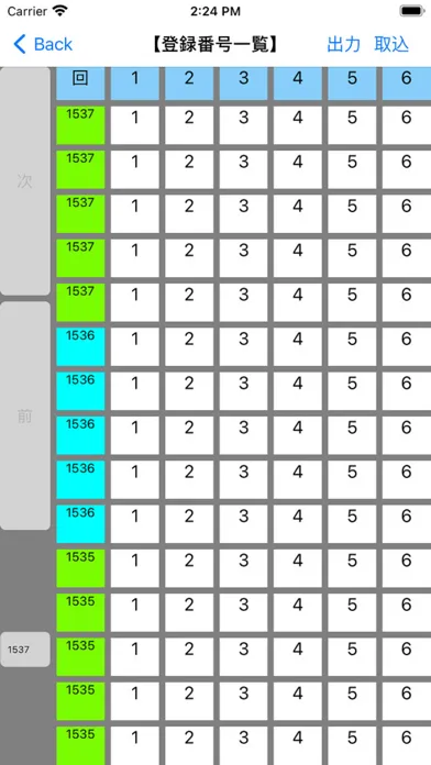 Ảnh chụp màn hình của 当選番号管理　Ｆｏｒ　ＬＯＴＯ６
