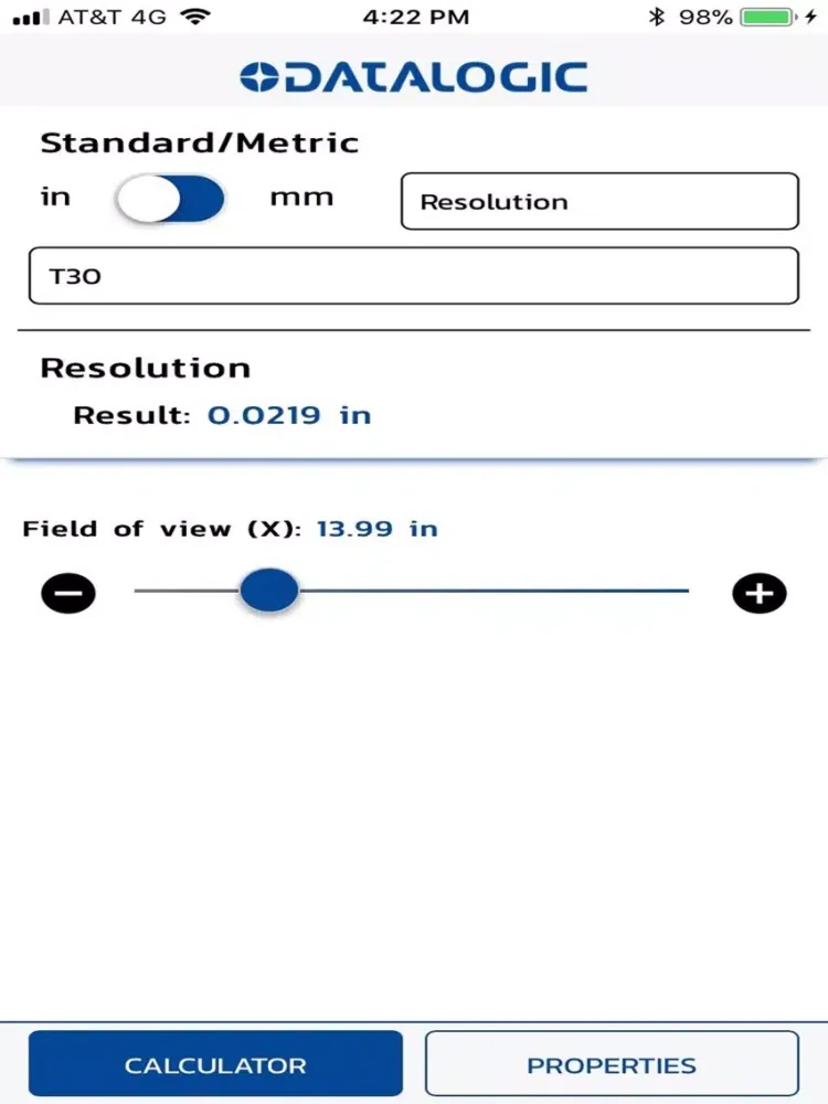 Opticalc Datalogic iPad 应用截图