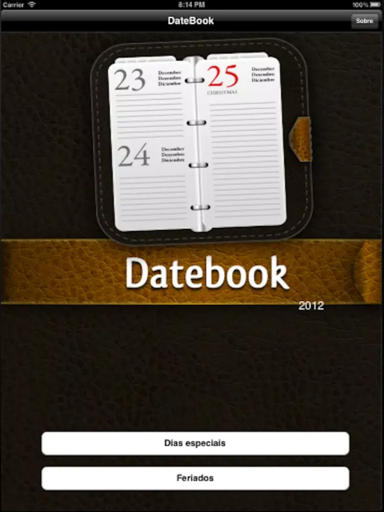 ภาพหน้าจอของ DateBook iPad 