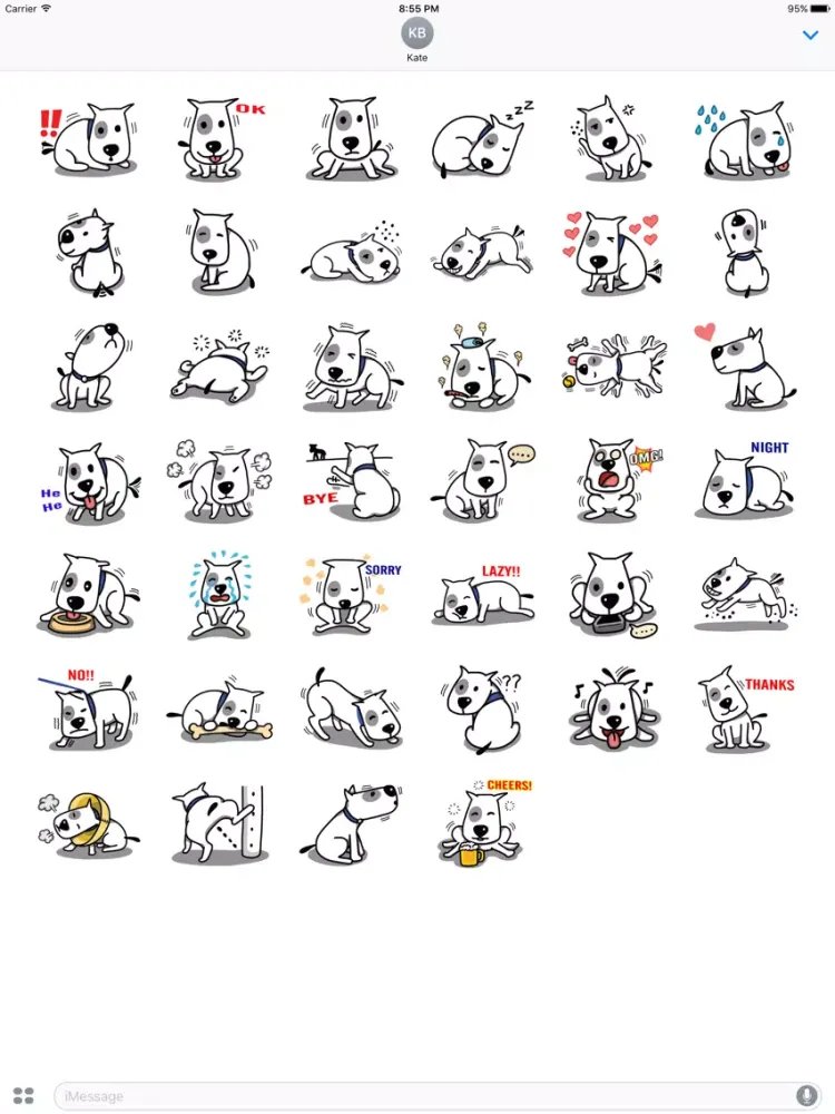 تصاویر Puppy Bull Dog Stickers for iMessage iPad 