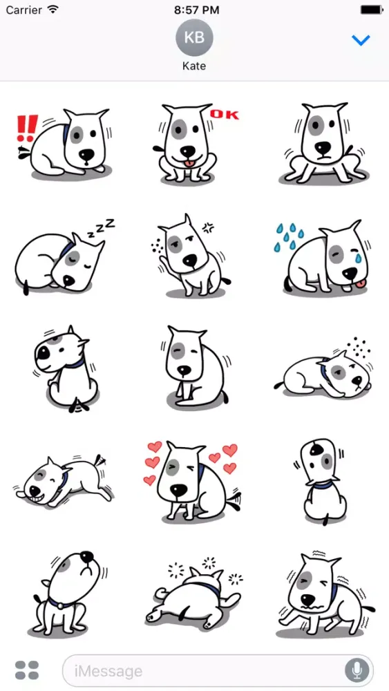 تصاویر Puppy Bull Dog Stickers for iMessage