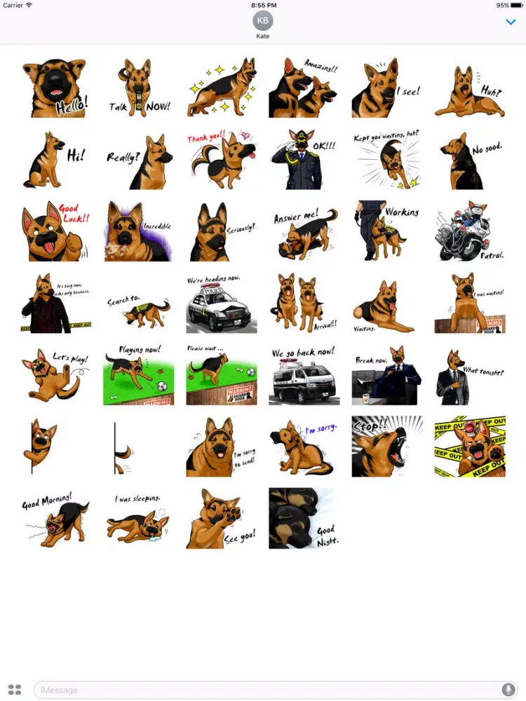 Capturas de pantalla de German Shepherd Dog Stickers for iMessage iPad 
