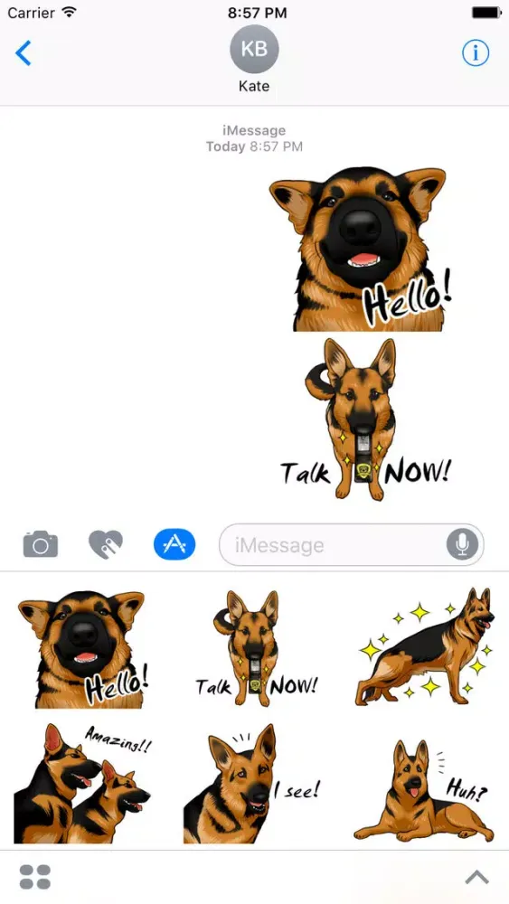 Capturas de pantalla de German Shepherd Dog Stickers for iMessage