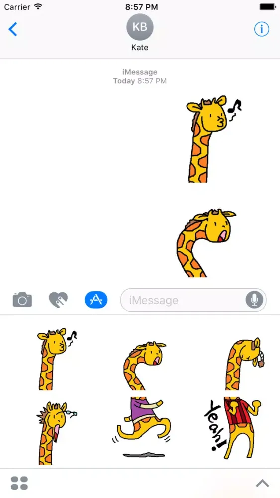 Ảnh chụp màn hình của Funny Giraffe Stickers by Design73 for iMessage