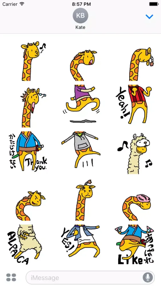 Ảnh chụp màn hình của Funny Giraffe Stickers by Design73 for iMessage