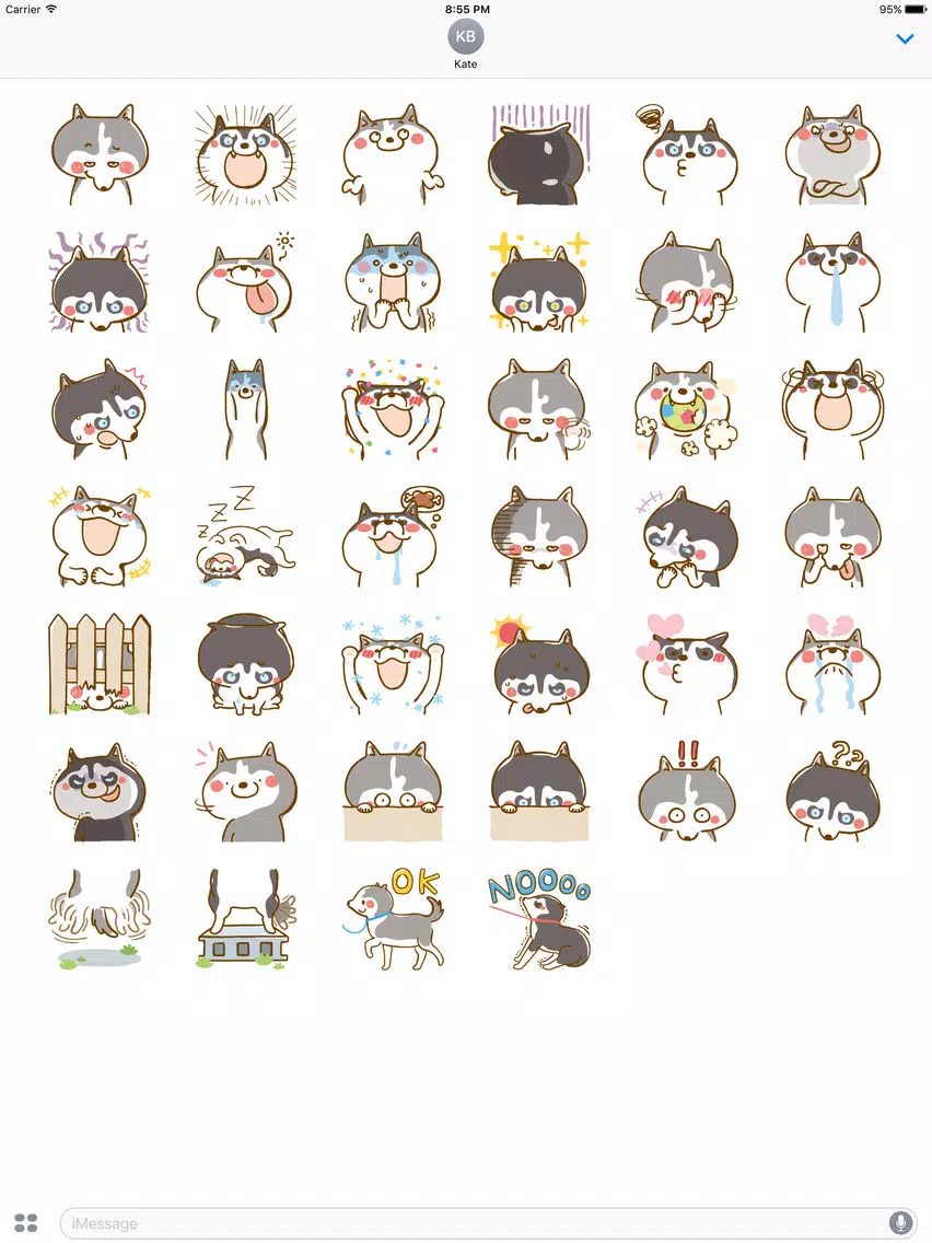 Capturas de tela do Scary Siberian Dog Stickers for iMessage iPad 