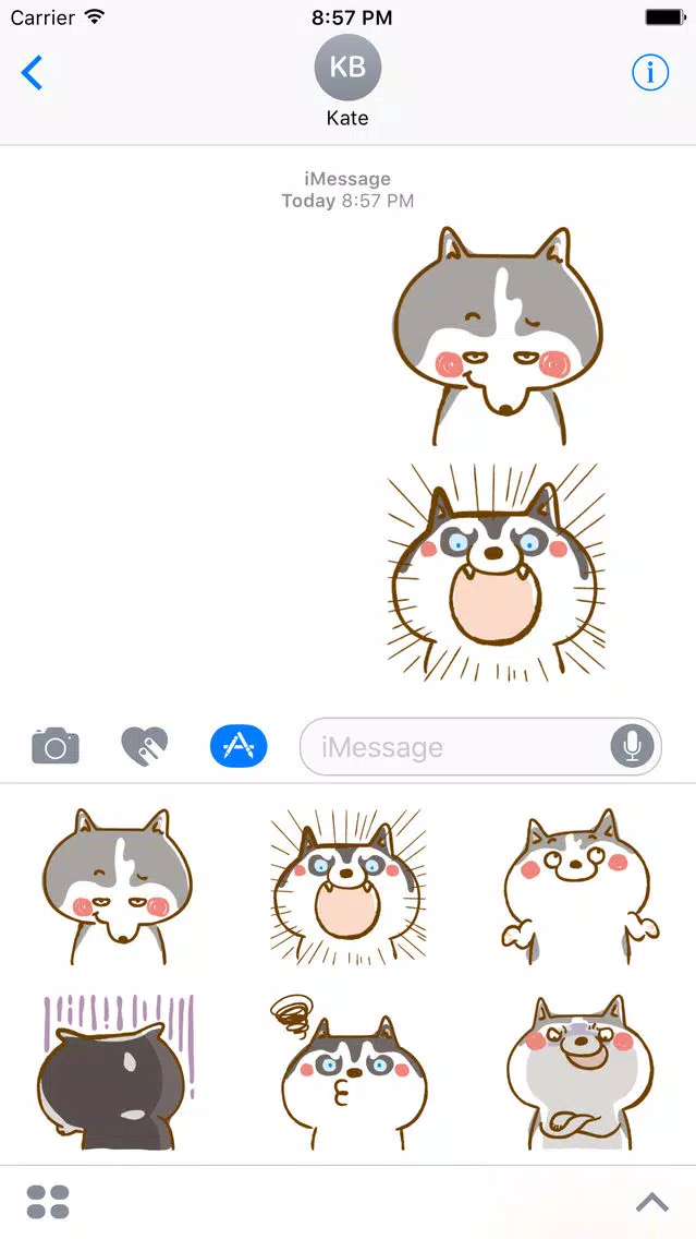 Capturas de tela do Scary Siberian Dog Stickers for iMessage