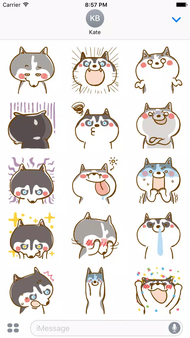 Capturas de tela do Scary Siberian Dog Stickers for iMessage