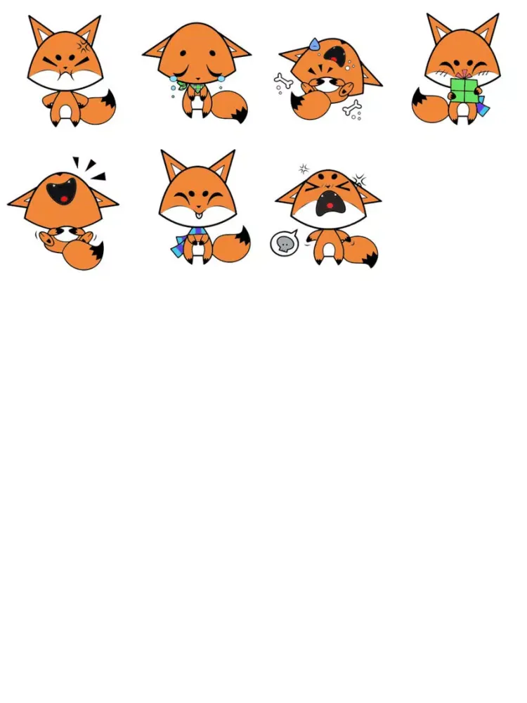 Cute Foxy Stickers iPad  Screenshots