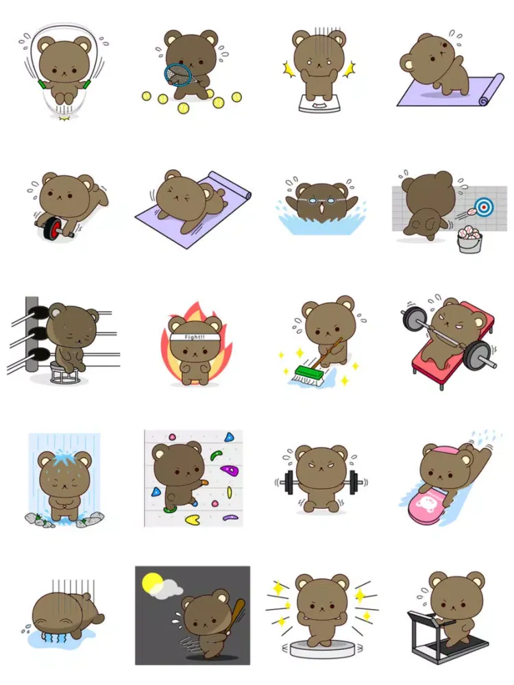 Hard Worker Bear Stickers iPad  স্ক্রিনশট