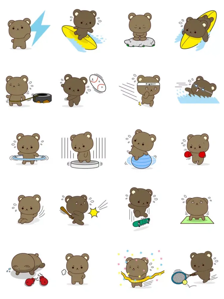 Hard Worker Bear Stickers iPad  স্ক্রিনশট