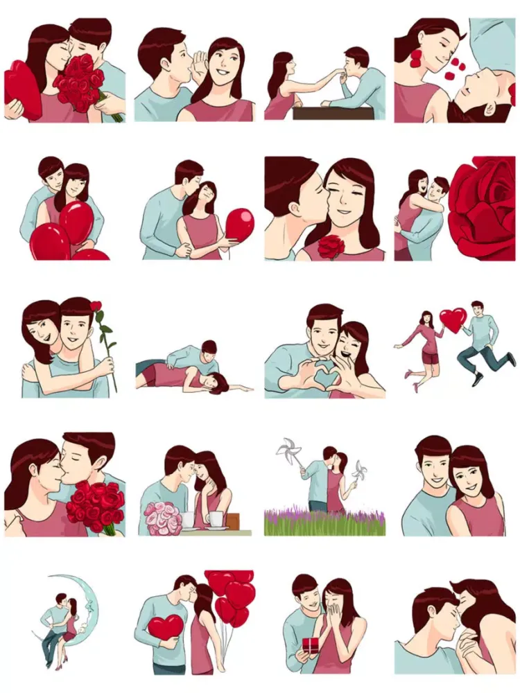 Tangkapan layar Lovers Couple 3 Stickers iPad 