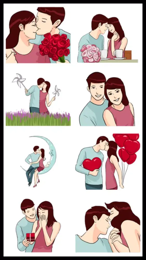Tangkapan layar Lovers Couple 3 Stickers