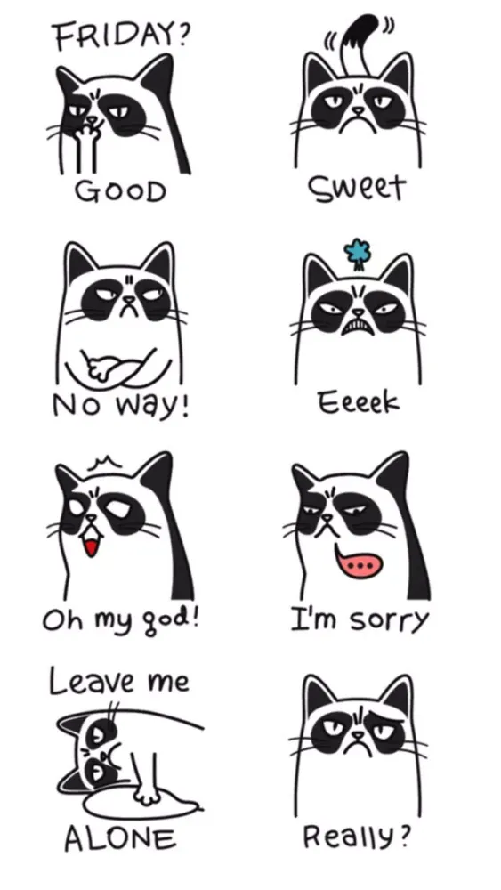 Angry Cat Stickers स्क्रीनशॉट