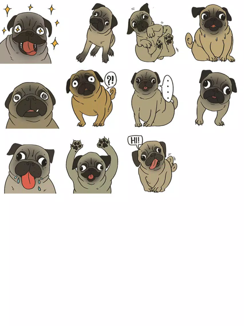 Captures d'écran de Cute Bulldog Stickers iPad 