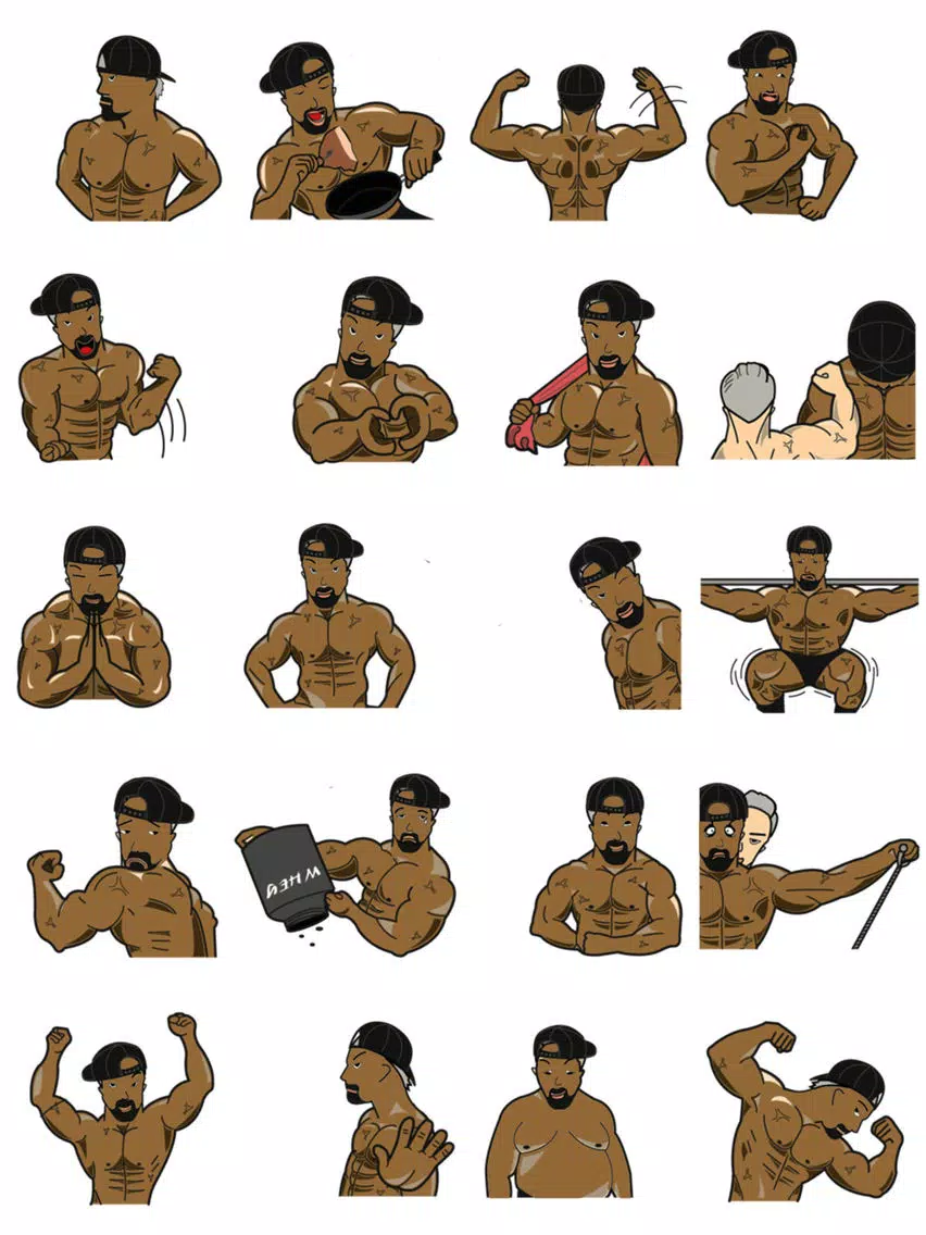 Capturas de tela do Bodybuilder Sticker Pack iPad 