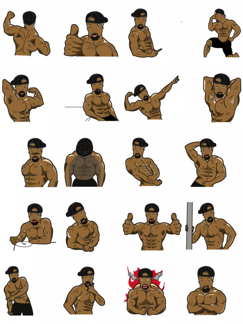Capturas de tela do Bodybuilder Sticker Pack iPad 