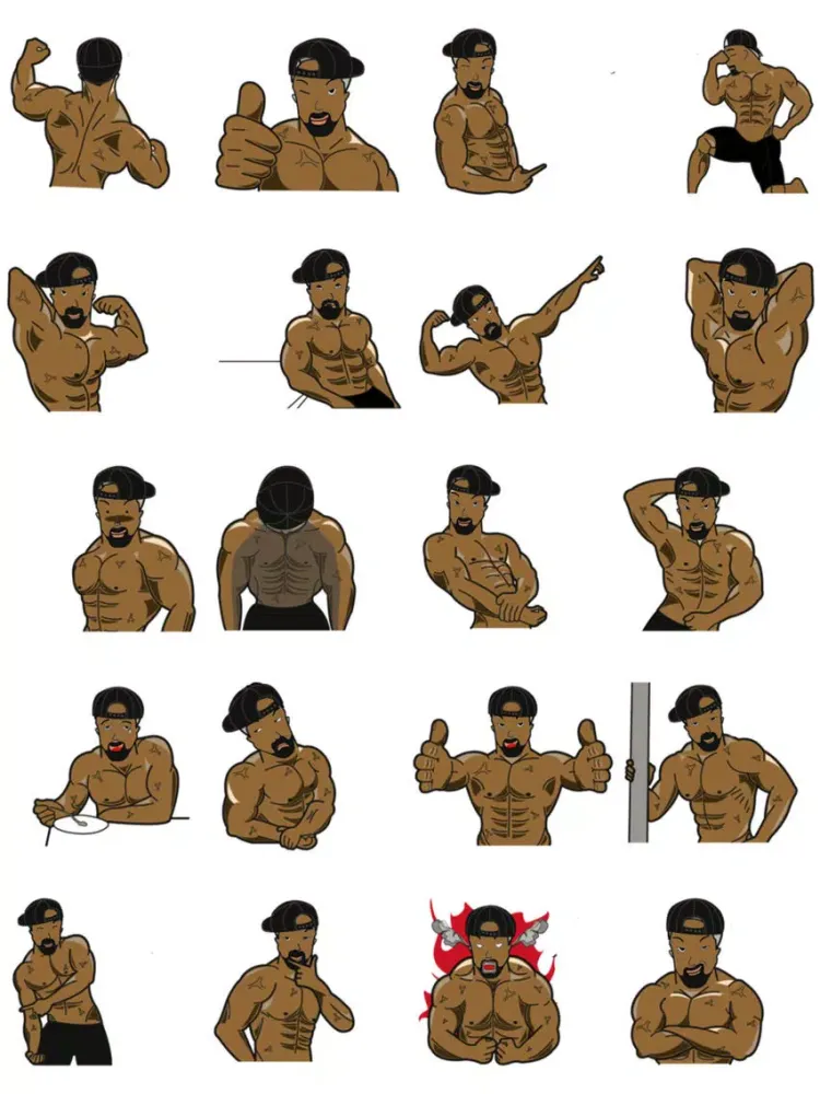 Bodybuilder Sticker Pack iPad  스크린샷