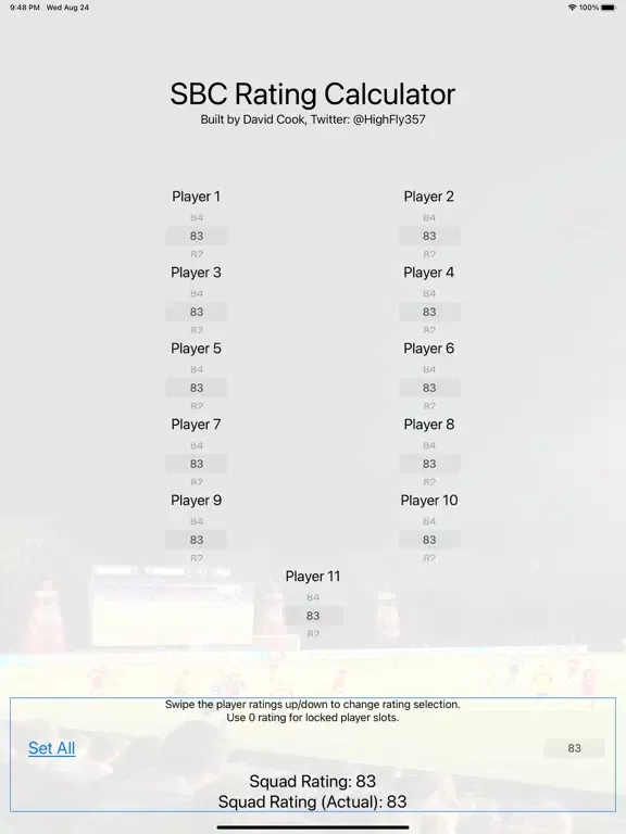 SBC Rating Calculator iPad  스크린샷