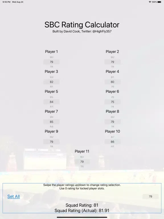 SBC Rating Calculator iPad  스크린샷