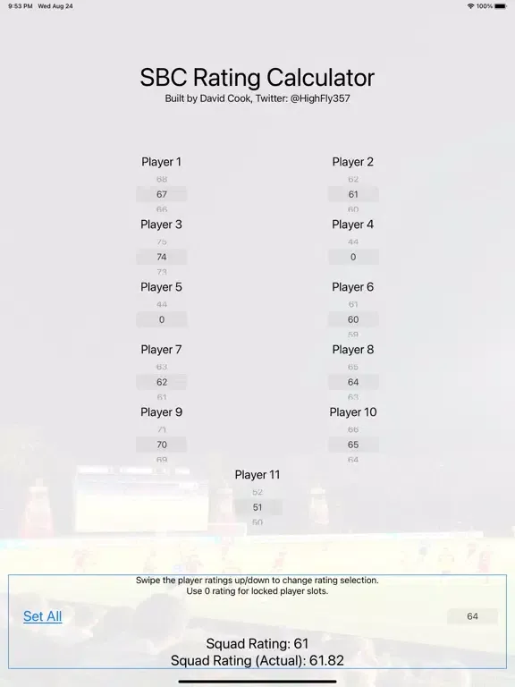 SBC Rating Calculator iPad  스크린샷