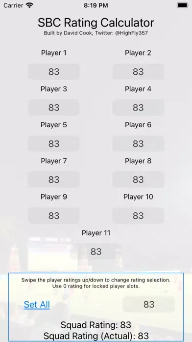 SBC Rating Calculator 스크린샷