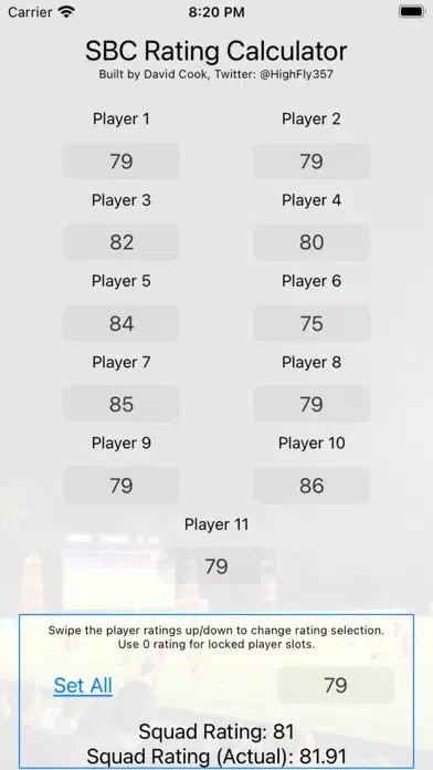 SBC Rating Calculator 스크린샷