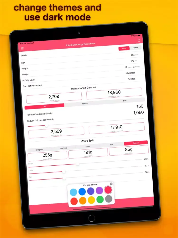 TDEE Calc iPad 應用截圖