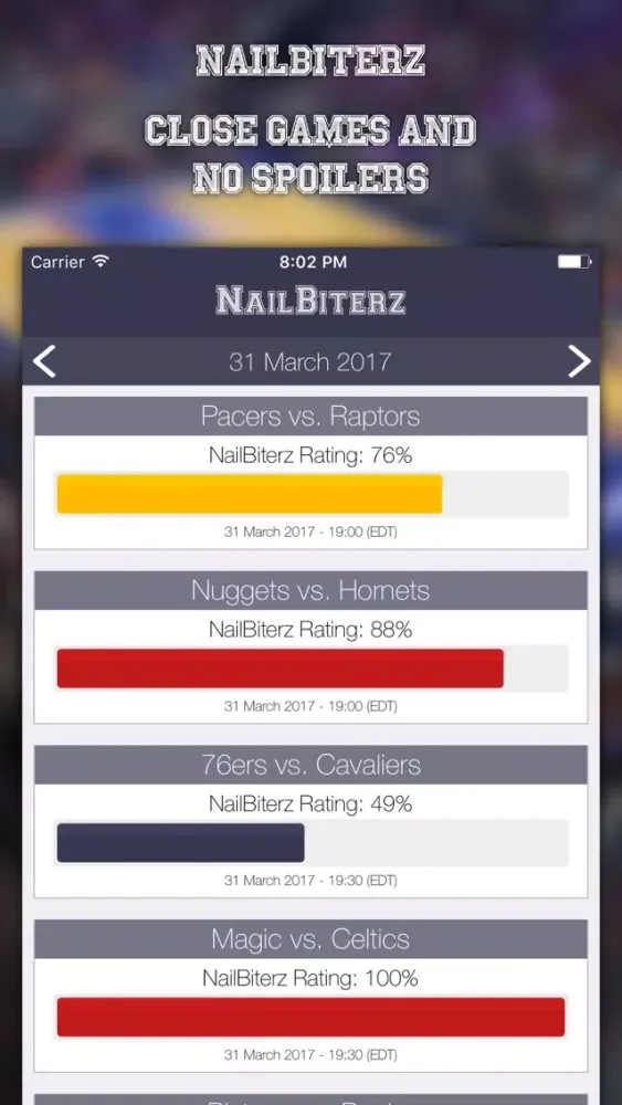 Capturas de pantalla de NailBiterz for NBA - Close Games. No Spoilers.