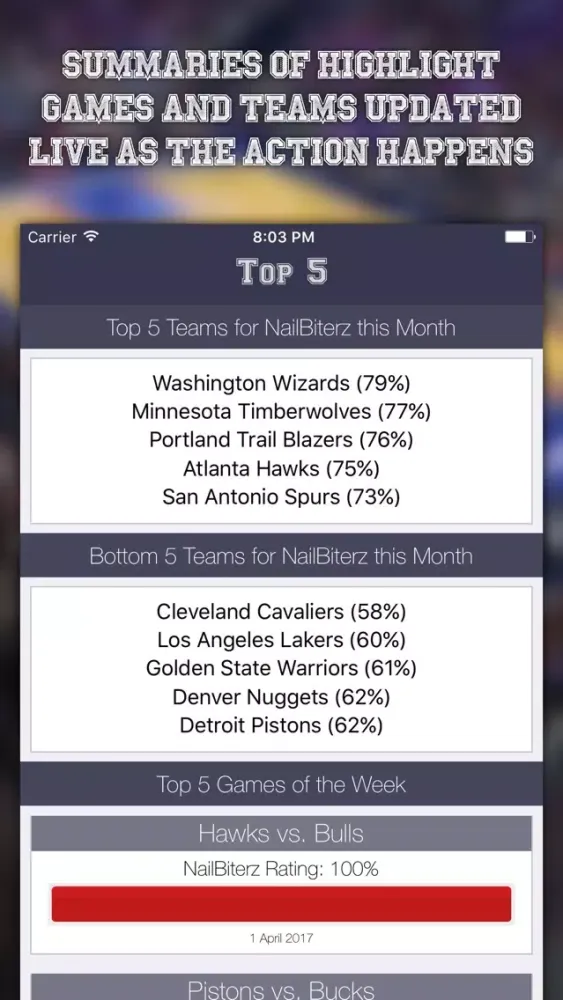 Capturas de pantalla de NailBiterz for NBA - Close Games. No Spoilers.