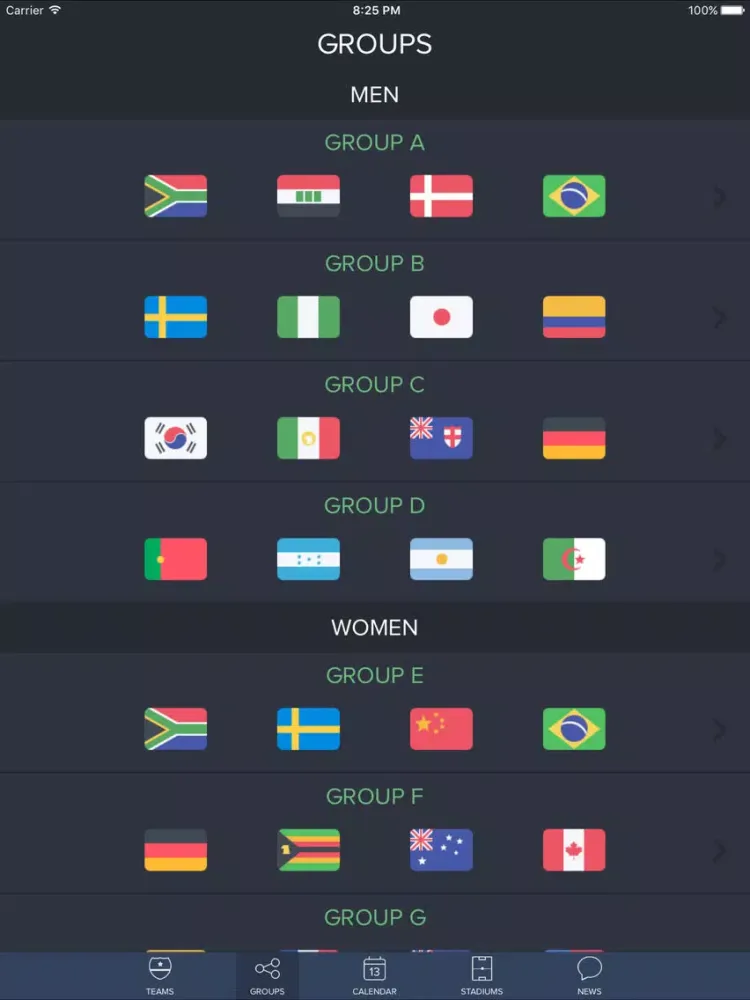 Brazil 2016 / Live soccer results - Games Edition iPad  স্ক্রিনশট