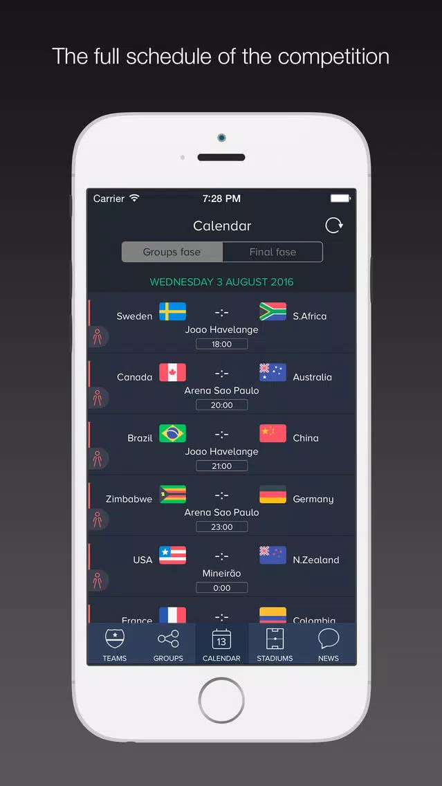 Capturas de pantalla de Brazil 2016 / Live soccer results - Games Edition