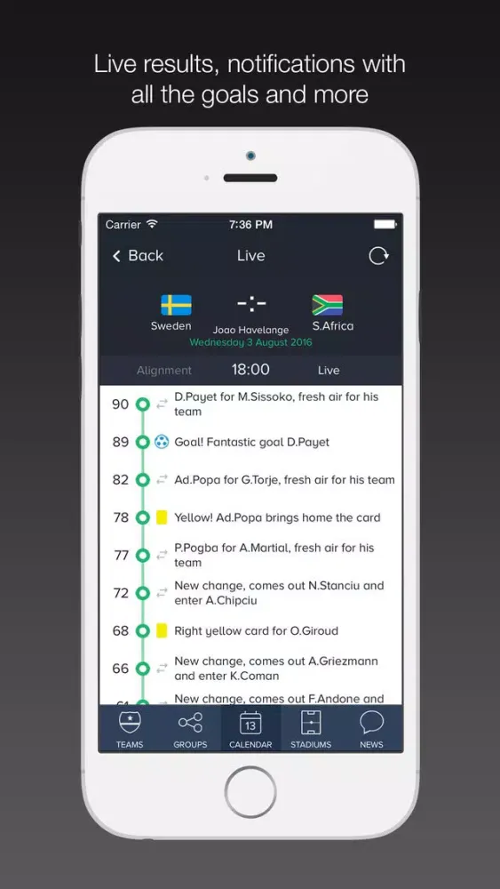 Brazil 2016 / Live soccer results - Games Edition স্ক্রিনশট