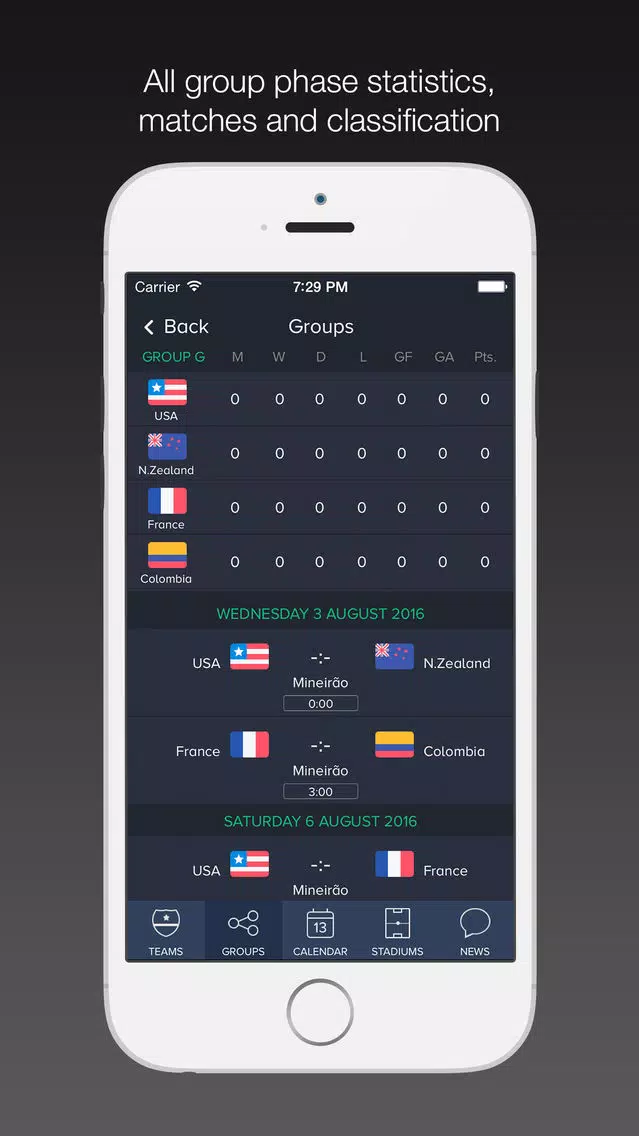 Capturas de pantalla de Brazil 2016 / Live soccer results - Games Edition