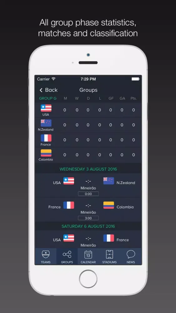 Brazil 2016 / Live soccer results - Games Edition স্ক্রিনশট