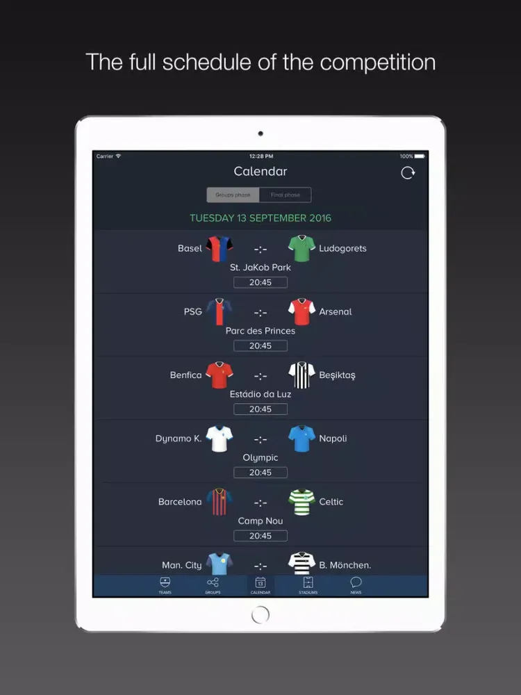 Champions League Live 2017 / 2018 iPad  Ekran Görüntüleri
