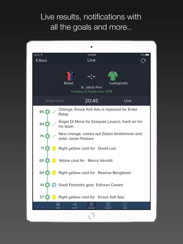 Champions League Live 2017 / 2018 iPad  Ekran Görüntüleri