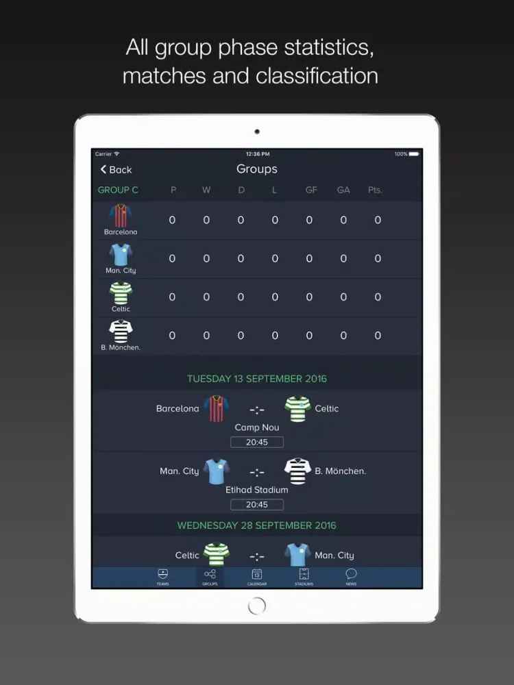 Champions League Live 2017 / 2018 iPad  Ekran Görüntüleri