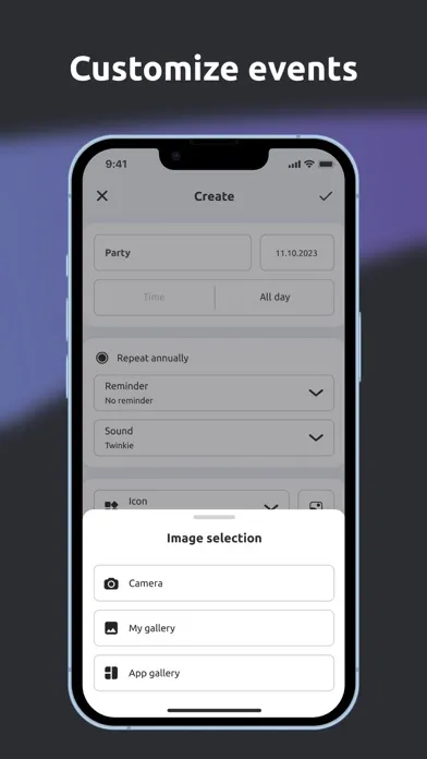 Capturas de tela do Day Count - Event Notifier