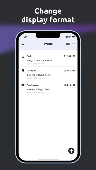 Capturas de tela do Day Count - Event Notifier