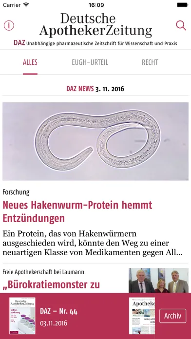 Ảnh chụp màn hình của DAZ Deutsche Apotheker Zeitung