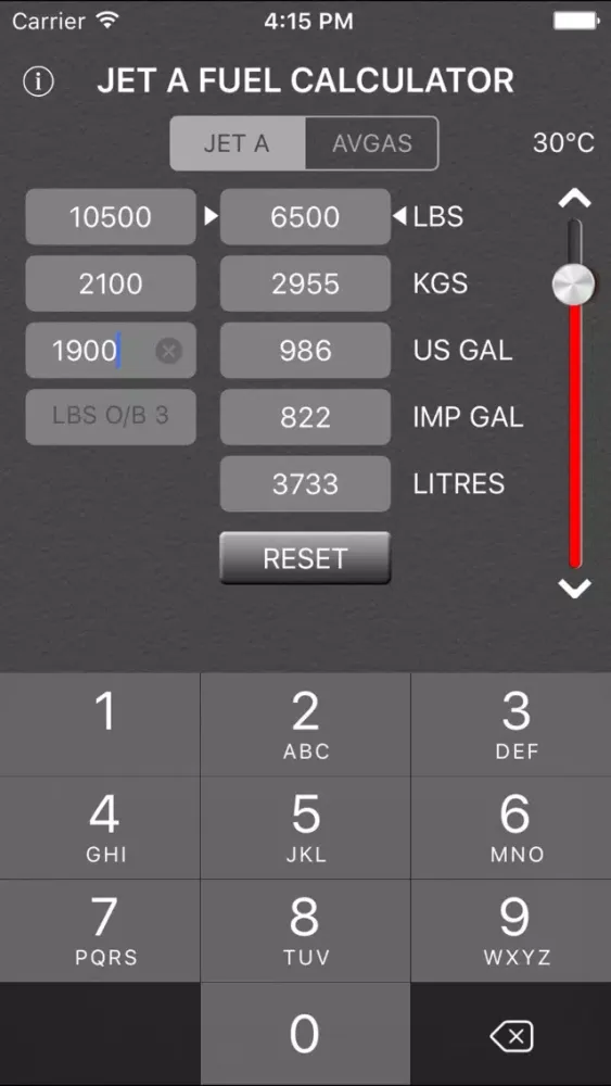 Aviation Fuel Weight Calculator應用截圖