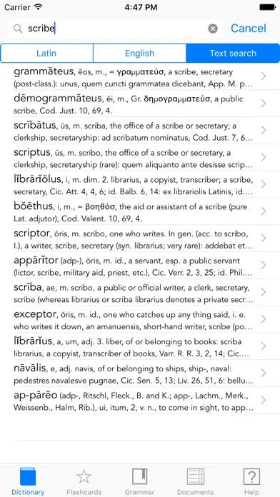 Scriba (Latin Dictionary) स्क्रीनशॉट