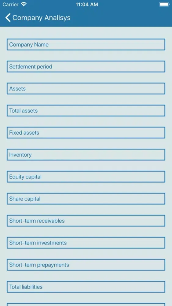 Tangkapan skrin Company Analysis