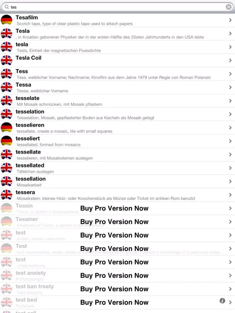 Capturas de pantalla de Offline German English Dictionary Translator for Tourists, Language Learners and Students iPad 