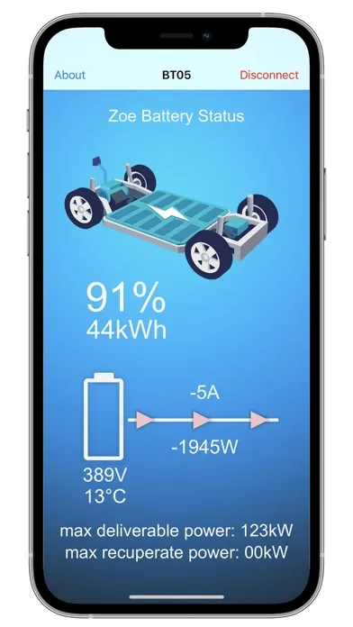 Ảnh chụp màn hình của My Zoe Battery info App DIY