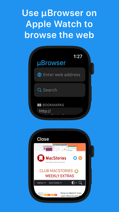 ภาพหน้าจอของ µBrowser: Watch Web Browser