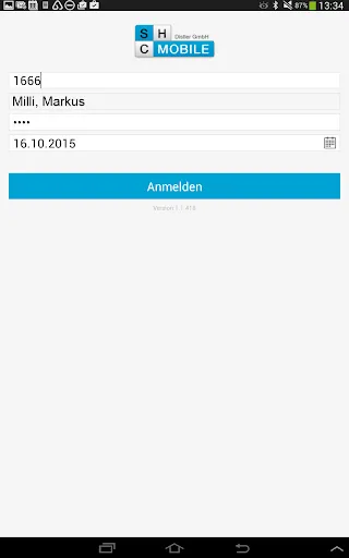 Tangkapan layar SHC 8 Mobile