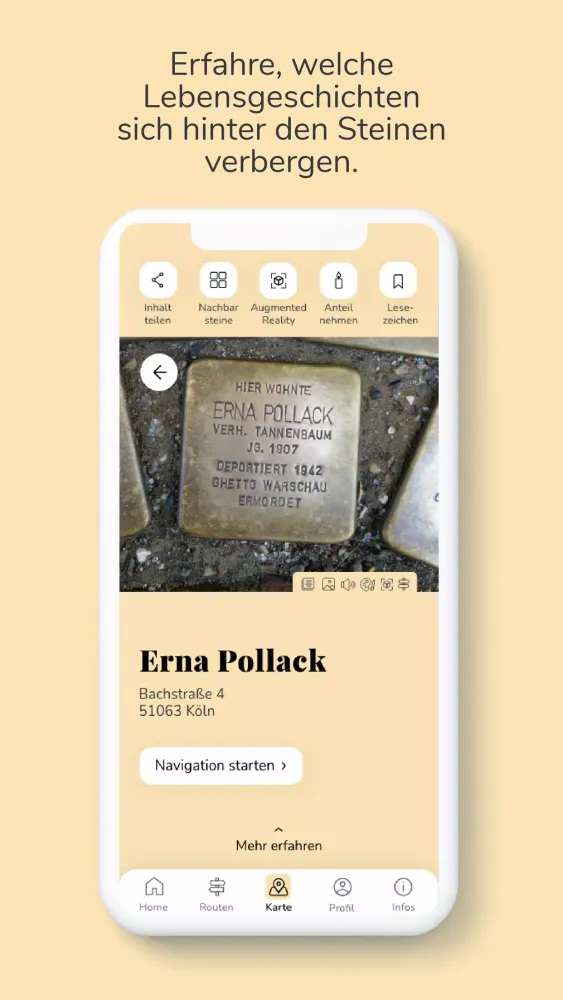 Capturas de pantalla de Stolpersteine NRW